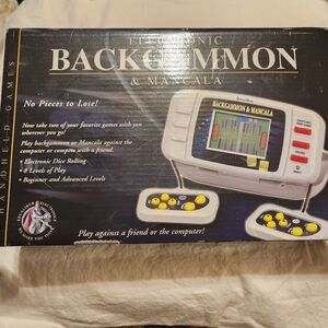 Electronic Backgammon & Mancala Handheld Console - White NEW never Played